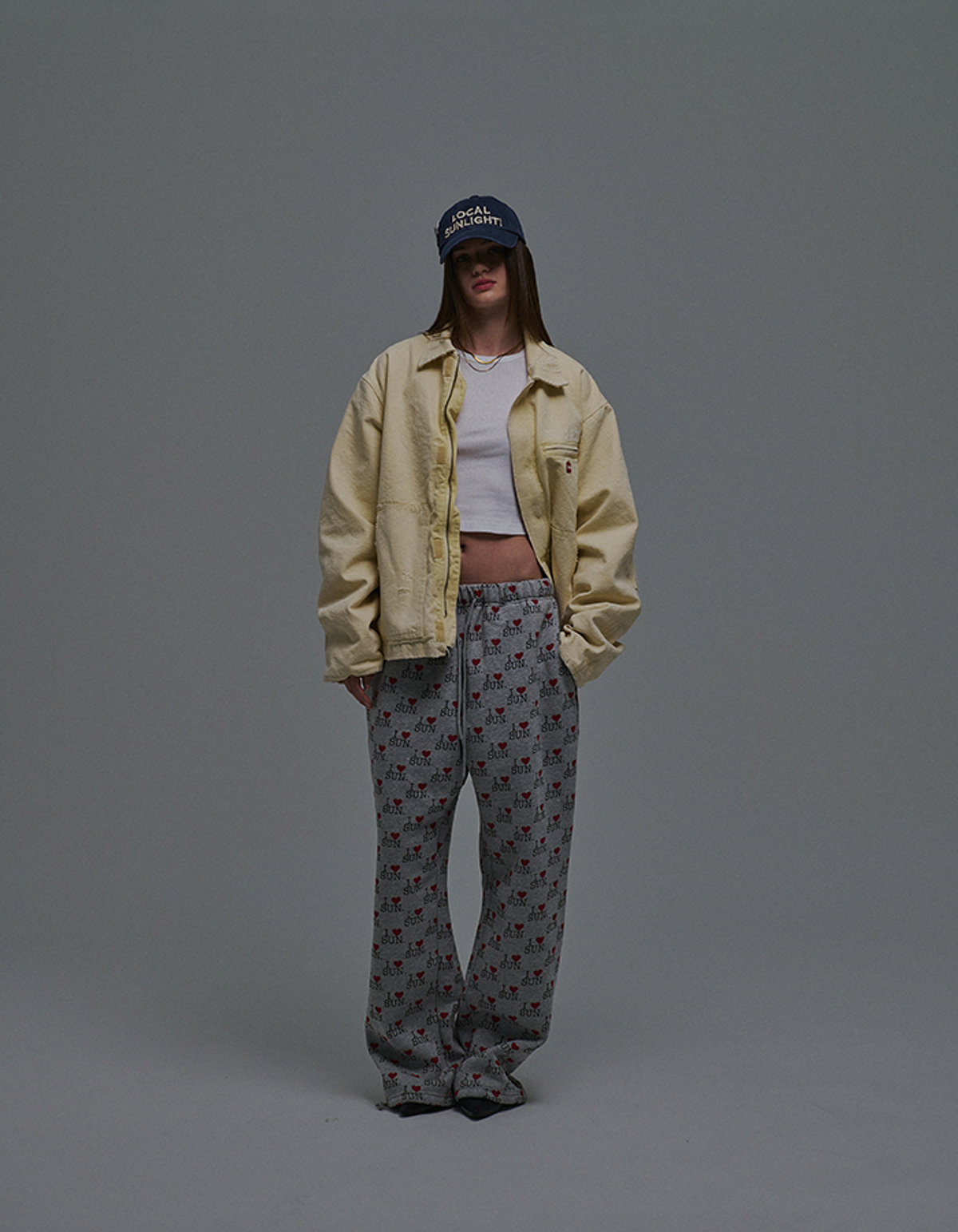 선데이후르츠마켓(SUNDAY FRUIT MARKET) SQUARE APPLE WASHED JACKET LEMON