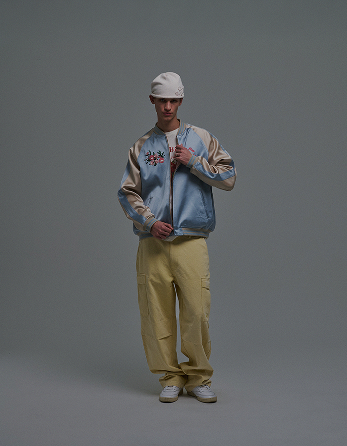 선데이후르츠마켓(SUNDAY FRUIT MARKET) PEACH REVERSIBLE SUKAJAN SKYBLUE