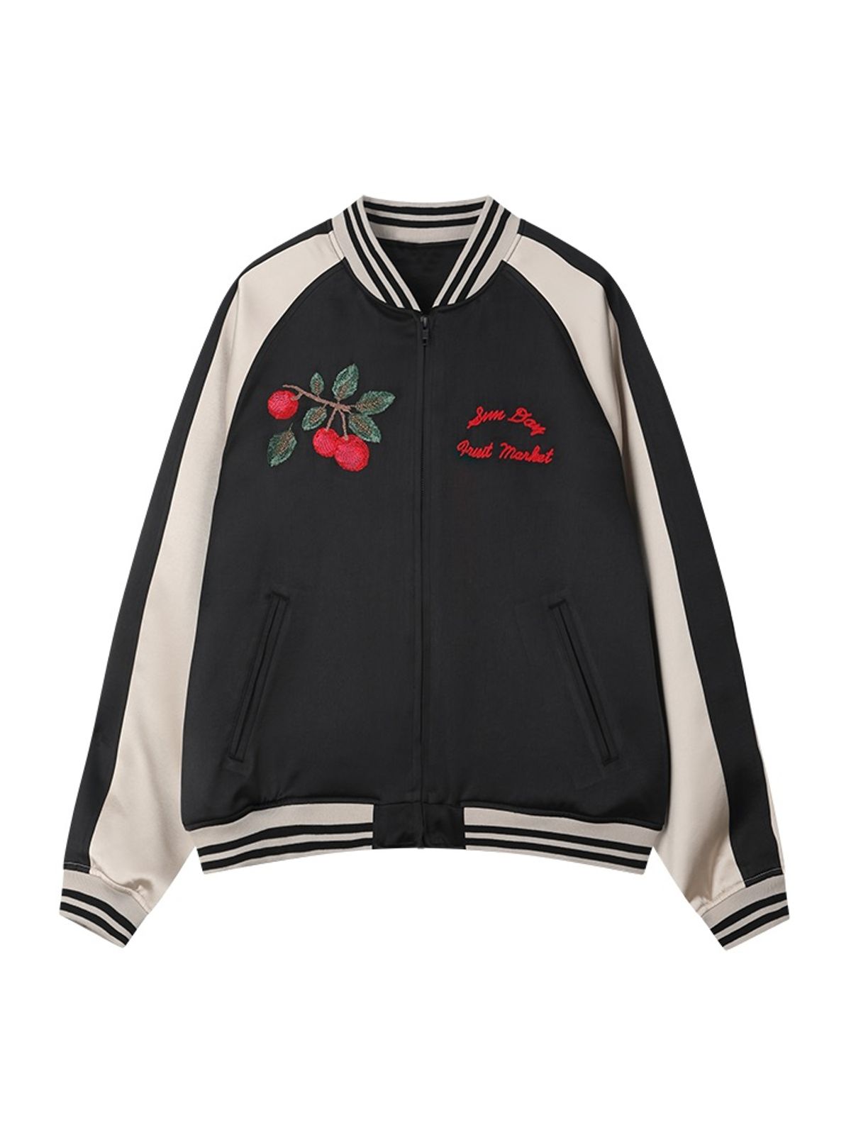 선데이후르츠마켓(SUNDAY FRUIT MARKET) PEACH REVERSIBLE SUKAJAN BLACK
