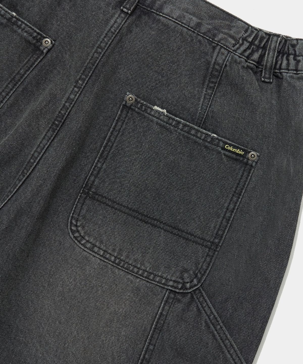 컬럼비아 유니버시티(COLUMBIA UNIVERSITY) UTILITY DOUBLE-KNEE DENIM BERMUDA SHORTS PANTS_BLACK JEAN