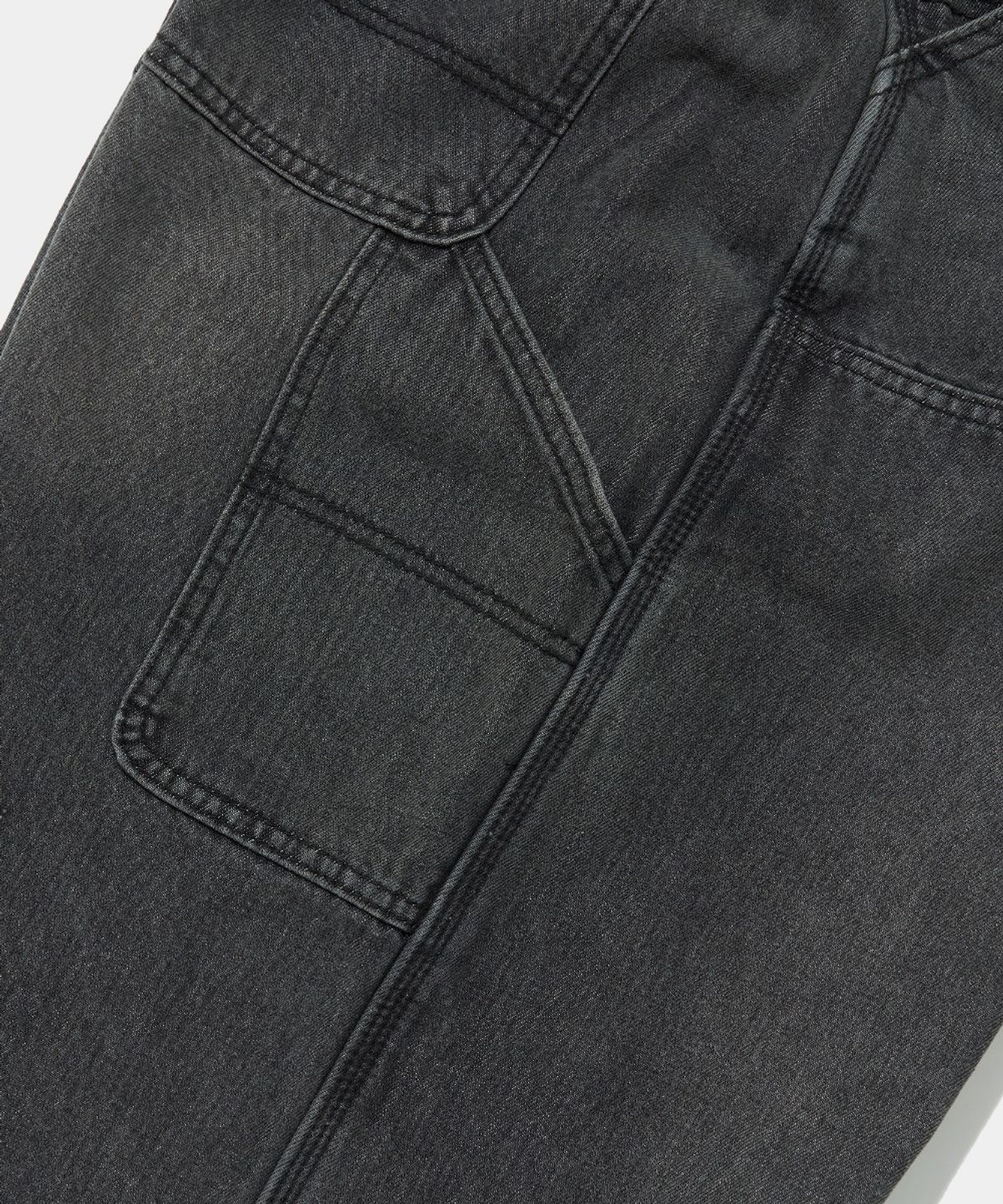 컬럼비아 유니버시티(COLUMBIA UNIVERSITY) UTILITY DOUBLE-KNEE DENIM BERMUDA SHORTS PANTS_BLACK JEAN