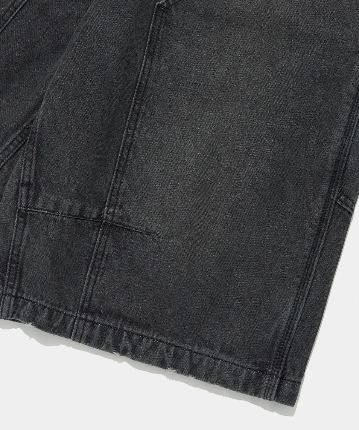 컬럼비아 유니버시티(COLUMBIA UNIVERSITY) UTILITY DOUBLE-KNEE DENIM BERMUDA SHORTS PANTS_BLACK JEAN
