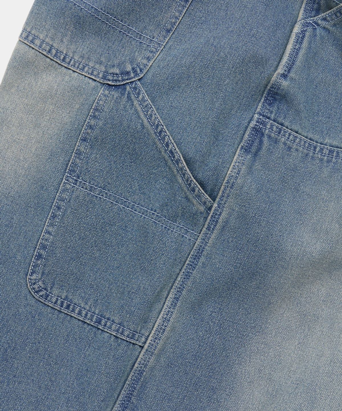 컬럼비아 유니버시티(COLUMBIA UNIVERSITY) UTILITY DOUBLE-KNEE DENIM BERMUDA SHORTS PANTS_LIGHT JEAN