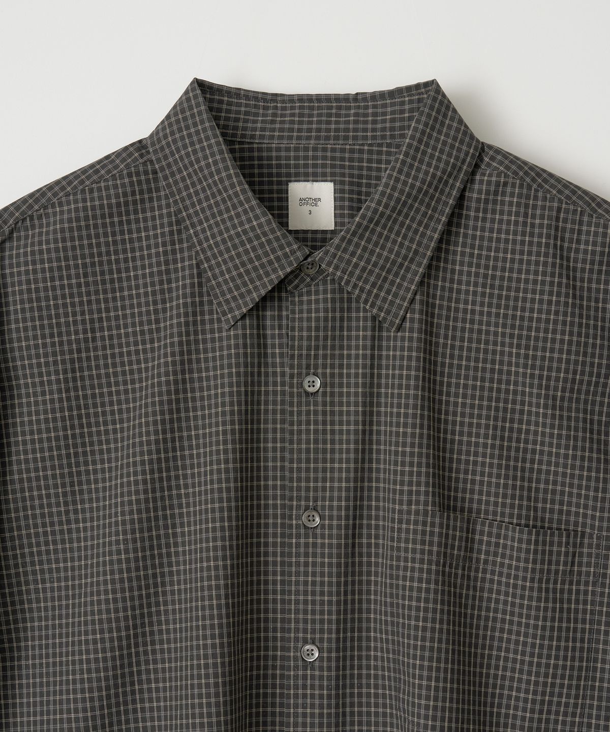 어나더 오피스(ANOTHER OFFICE) [AW] Ordinary Check Shirt (Black)