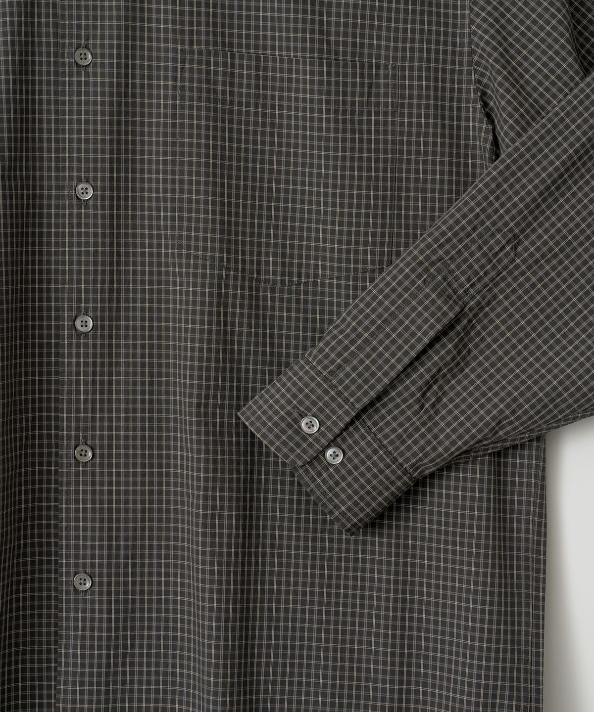 어나더 오피스(ANOTHER OFFICE) [AW] Ordinary Check Shirt (Black)