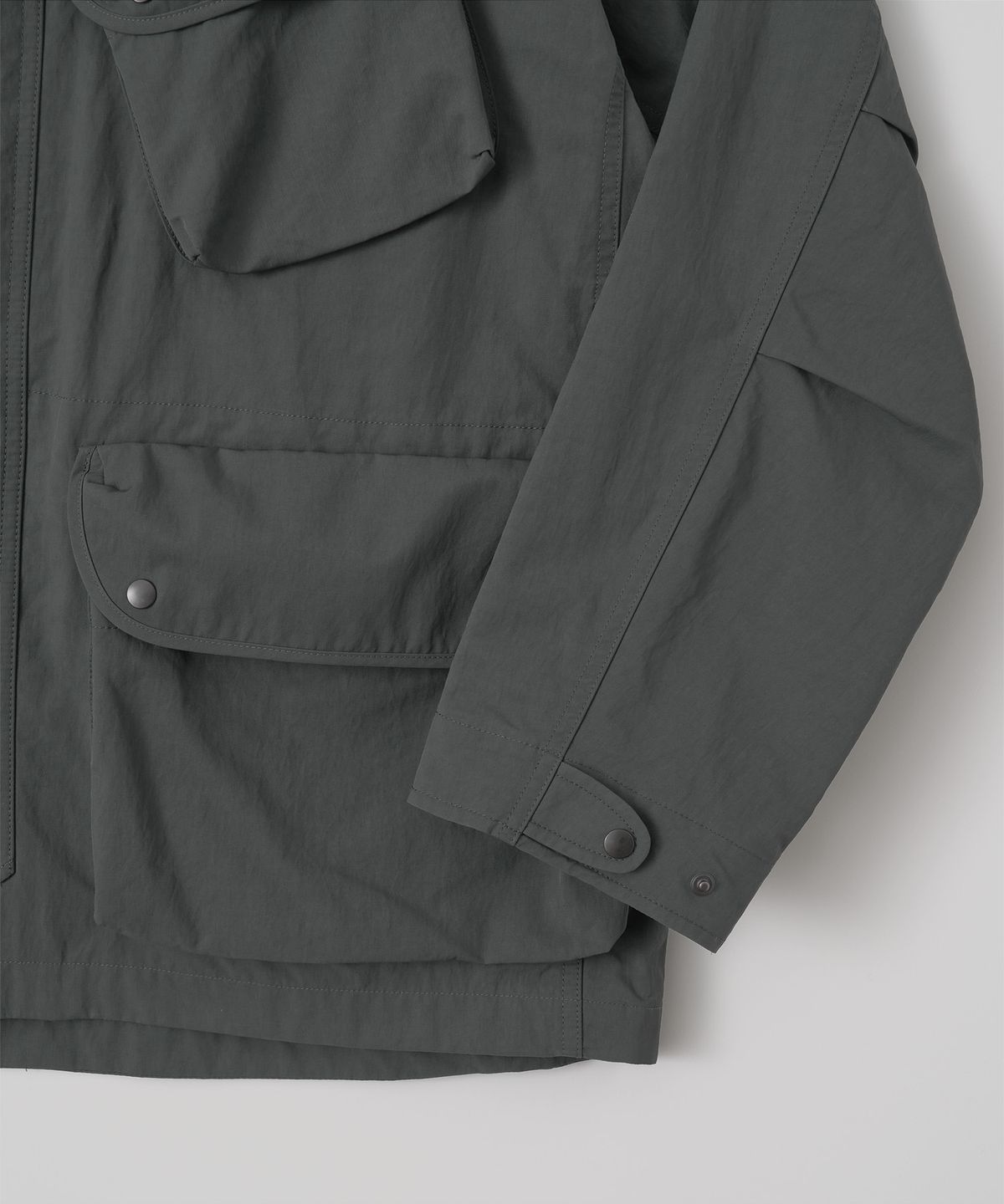 어나더 오피스(ANOTHER OFFICE) Motorcycle High-Neck Jacket (Graphite)