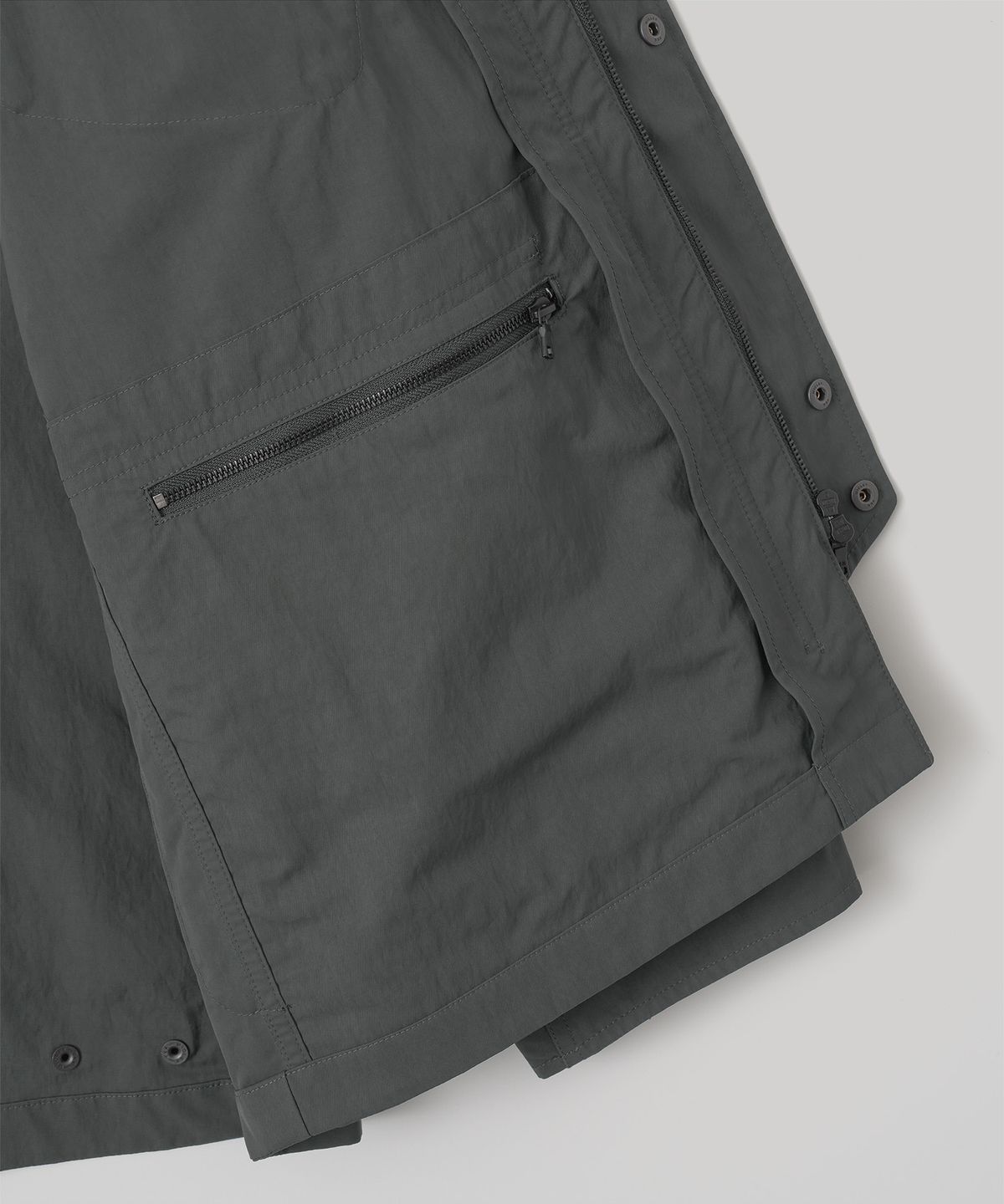 어나더 오피스(ANOTHER OFFICE) Motorcycle High-Neck Jacket (Graphite)