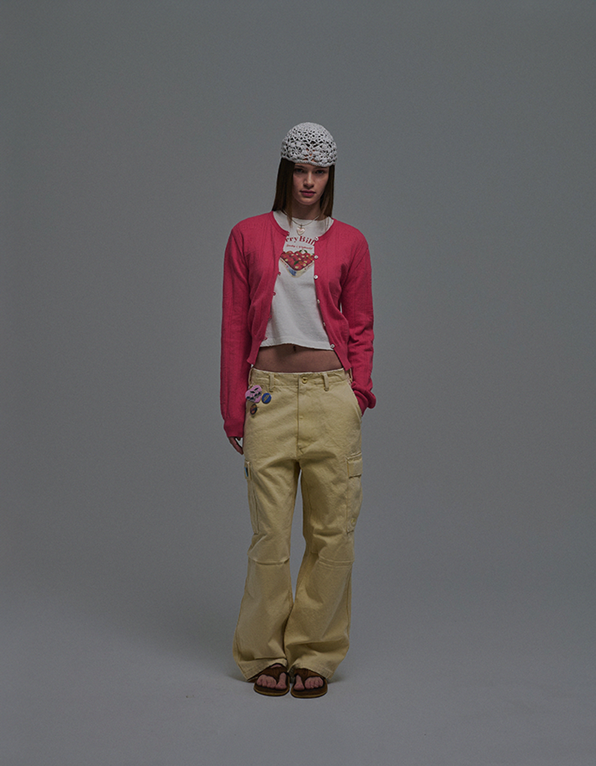 선데이후르츠마켓(SUNDAY FRUIT MARKET) W) SUN LIGHTS CARDIGAN PINK