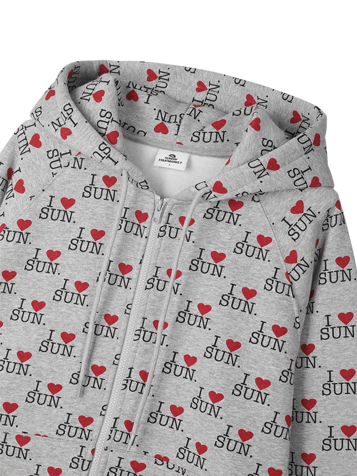 선데이후르츠마켓(SUNDAY FRUIT MARKET) I LOVE SUN ZIP HOODIE GRAY