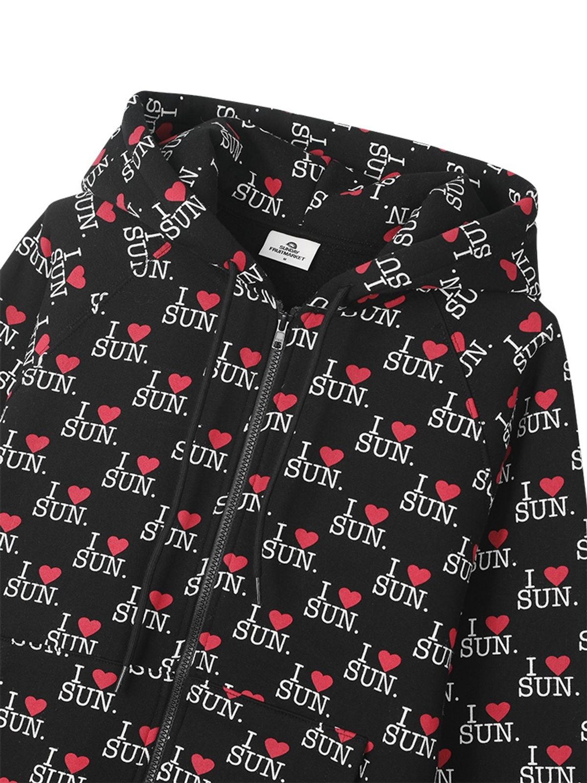 선데이후르츠마켓(SUNDAY FRUIT MARKET) I LOVE SUN ZIP HOODIE BLACK