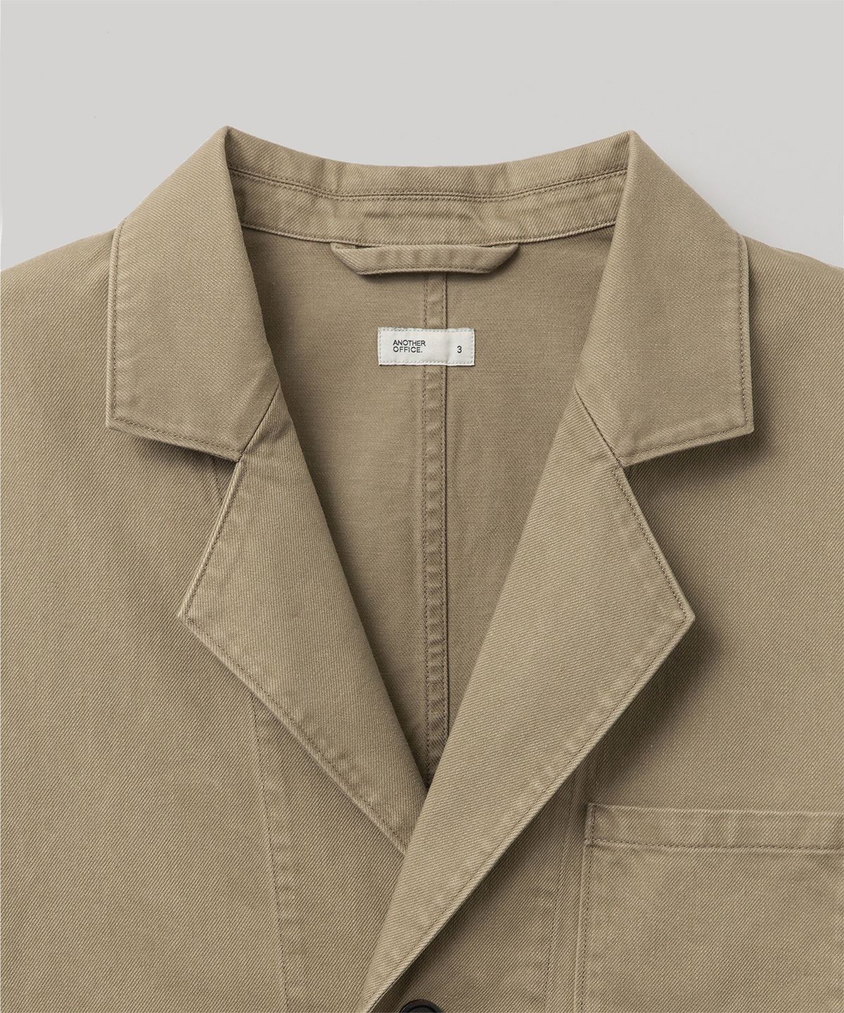 어나더 오피스(ANOTHER OFFICE) French Drill 3 Button Jacket (Urban Khaki)