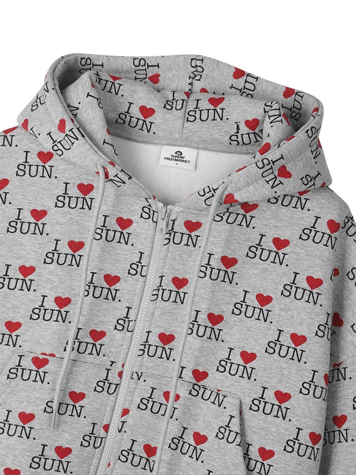 선데이후르츠마켓(SUNDAY FRUIT MARKET) W) I LOVE SUN ZIP HOODIE GRAY
