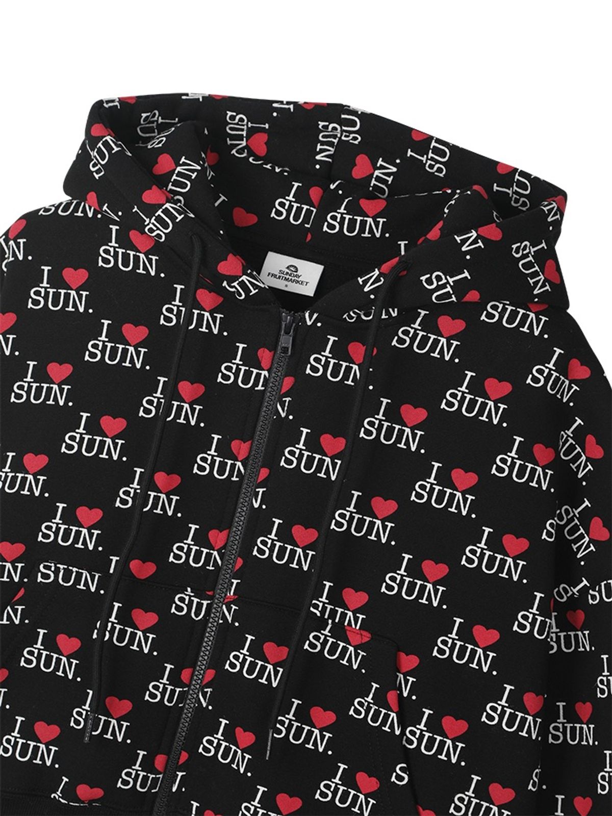 선데이후르츠마켓(SUNDAY FRUIT MARKET) W) I LOVE SUN ZIP HOODIE BLACK