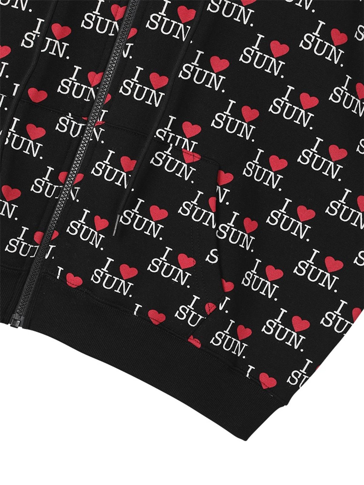 선데이후르츠마켓(SUNDAY FRUIT MARKET) W) I LOVE SUN ZIP HOODIE BLACK