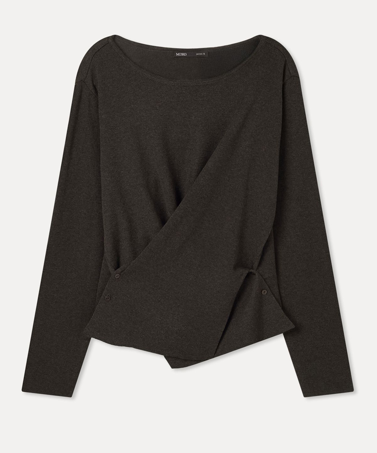 미쏘(MIXXO) 랩 버튼 니트 RE KAG316T_MIWKAG96QT