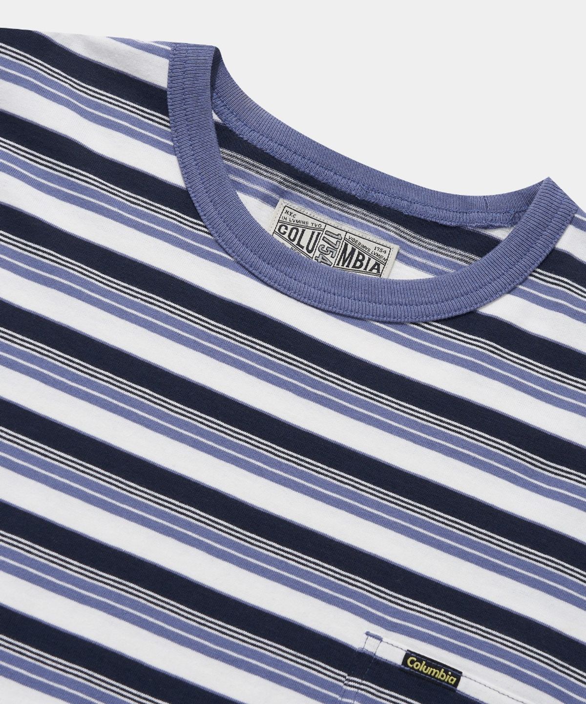 컬럼비아 유니버시티(COLUMBIA UNIVERSITY) COLOR STRIPE POCKET S/S T-SHIRTS_BLUE