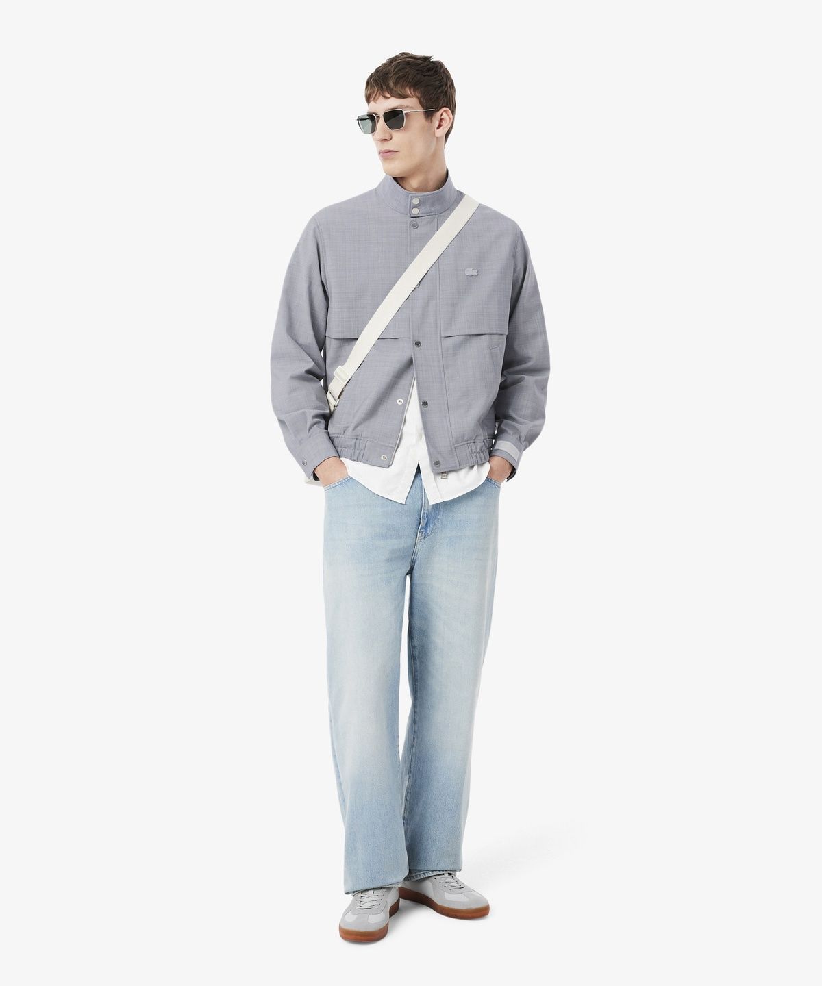 라코스테(LACOSTE) 남성 하이넥 가슴 절개 블루종 BH6267-56G ACZ