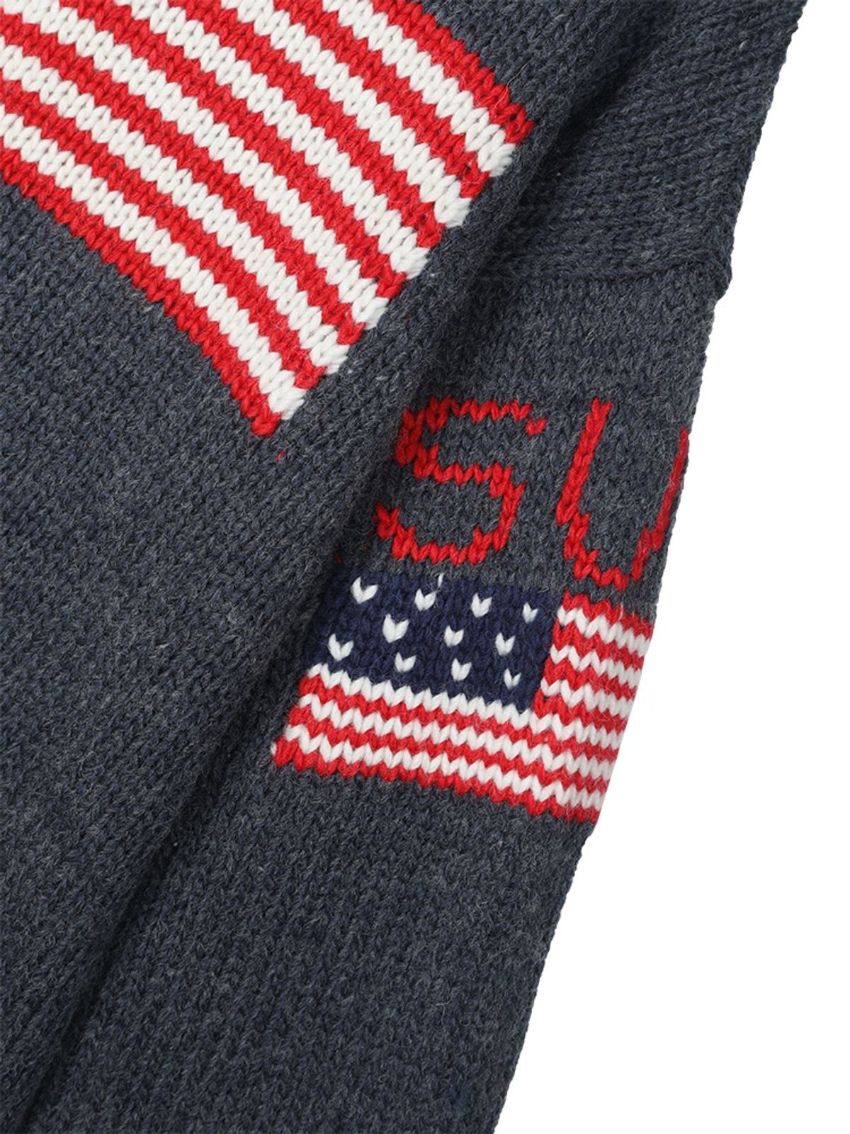 선데이후르츠마켓(SUNDAY FRUIT MARKET) SUNDAY FLAG KNIT SWEATER NAVY