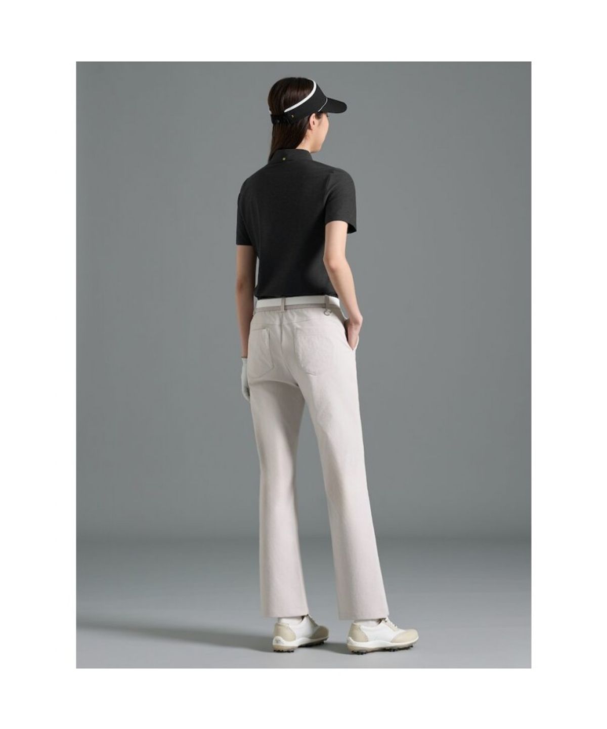 빈폴골프(BEANPOLE GOLF) [B_under] 여성 멜란지 칼라 반소매 티셔츠 - 블랙 (BJ6342L165)
