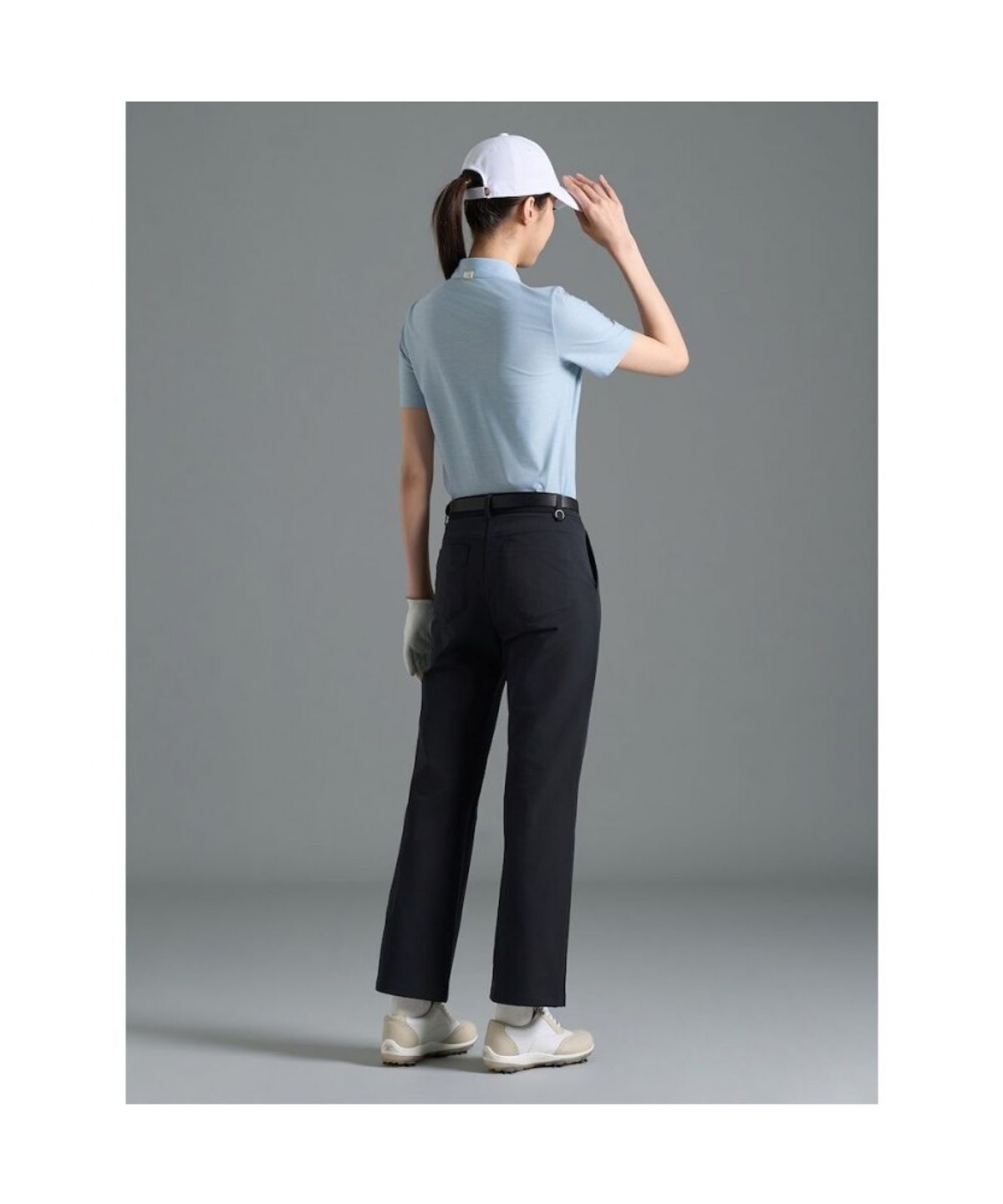 빈폴골프(BEANPOLE GOLF) [B_under] 여성 멜란지 칼라 반소매 티셔츠 - 스카이 블루 (BJ6342L16Q)