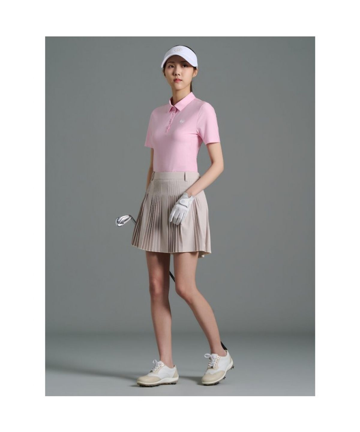 빈폴골프(BEANPOLE GOLF) [B_under] 여성 멜란지 칼라 반소매 티셔츠 - 라이트 핑크