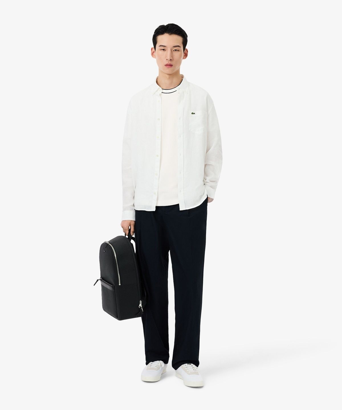 라코스테(LACOSTE) 남성 배색 팁핑 라인 매치 피케 반팔 티셔츠 TH1004-56G 70V