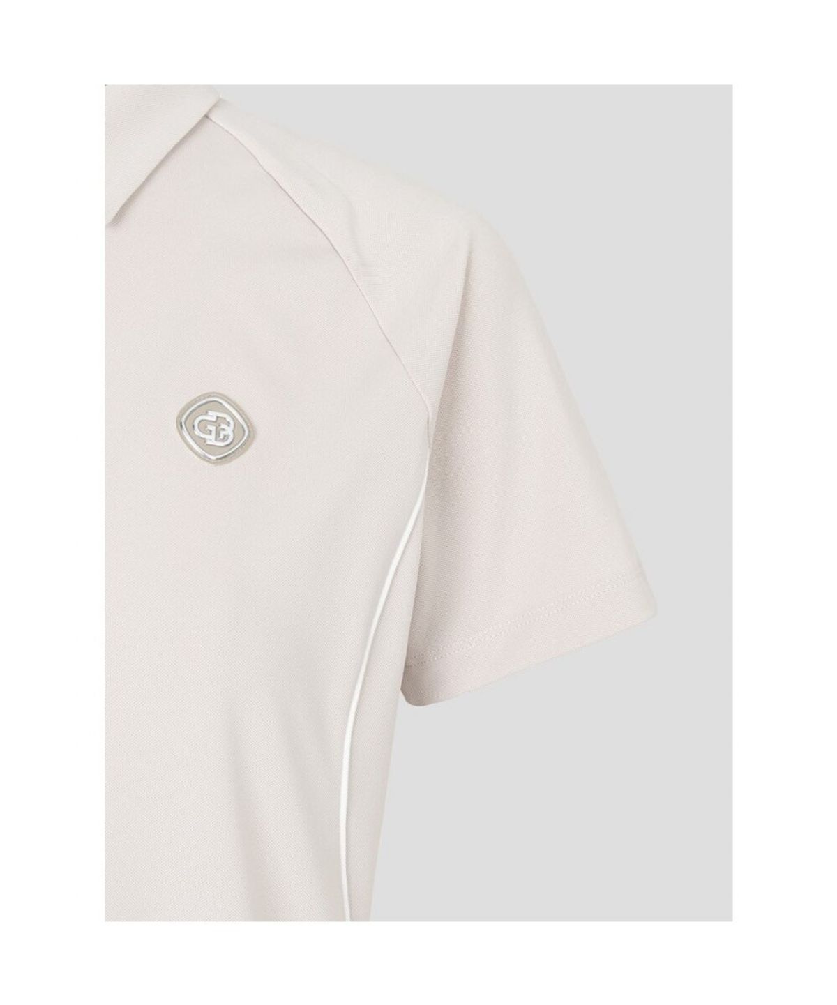 빈폴골프(BEANPOLE GOLF) [B_under] 여성 라인 배색 칼라 반소매 티셔츠 - 베이지 (BJ6342L10A)