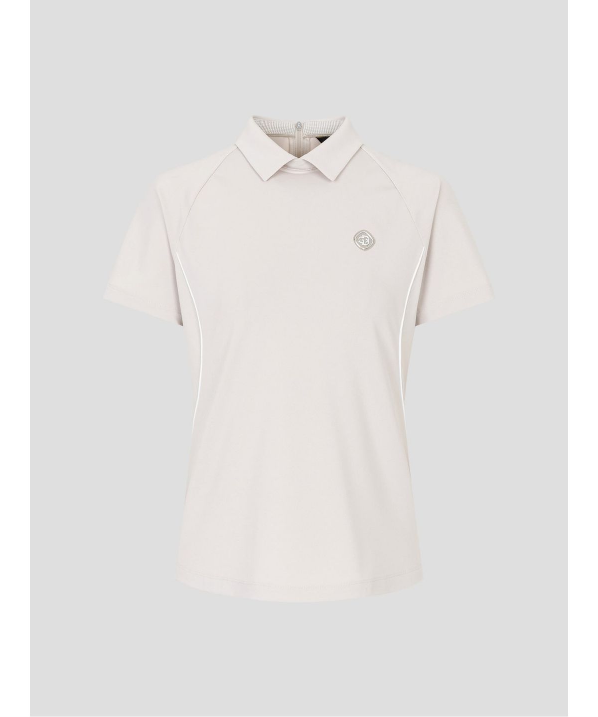 빈폴골프(BEANPOLE GOLF) [B_under] 여성 라인 배색 칼라 반소매 티셔츠 - 베이지 (BJ6342L10A)