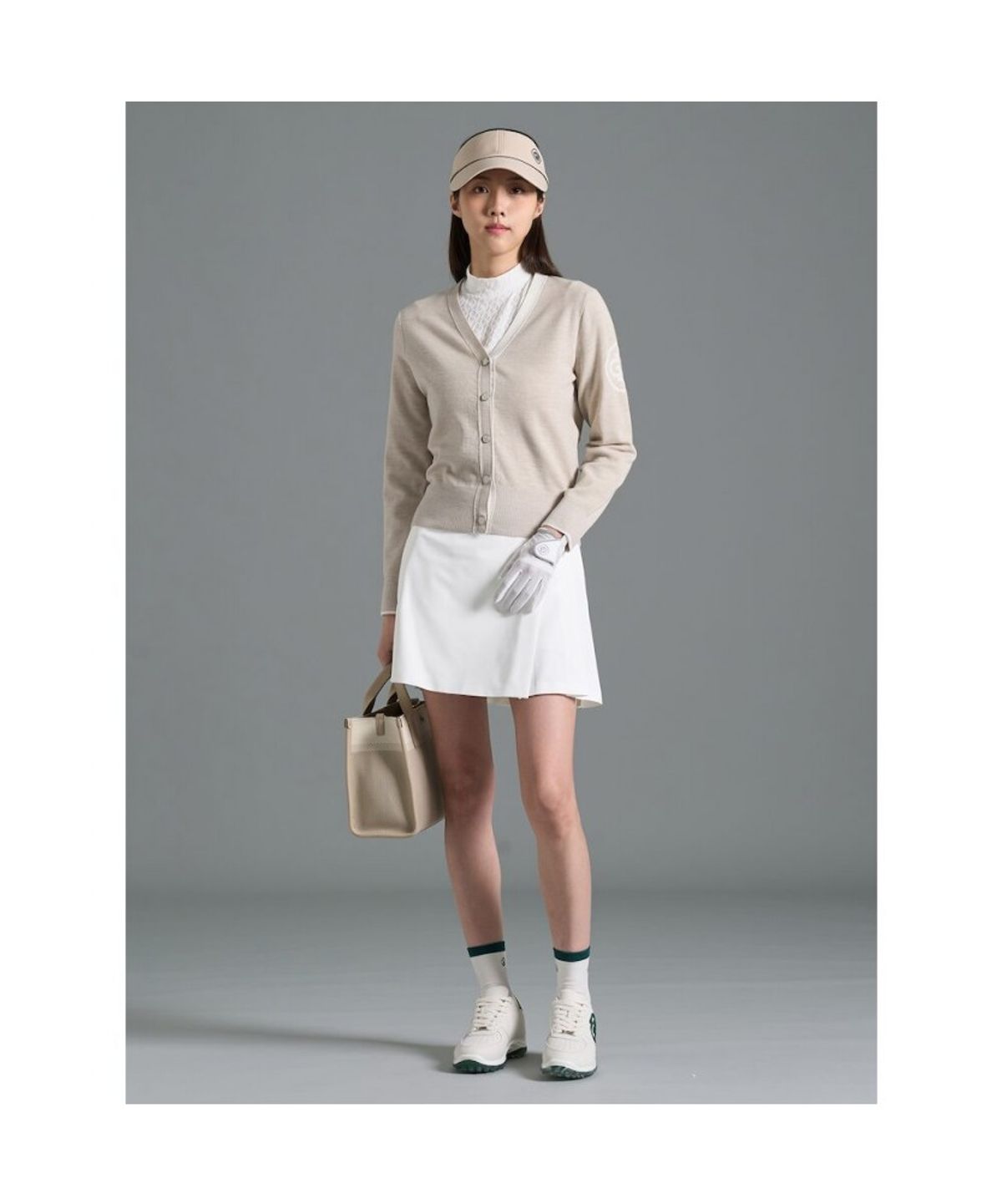 빈폴골프(BEANPOLE GOLF) 여성 브이넥 카디건 - 베이지 (BJ6251A03A)