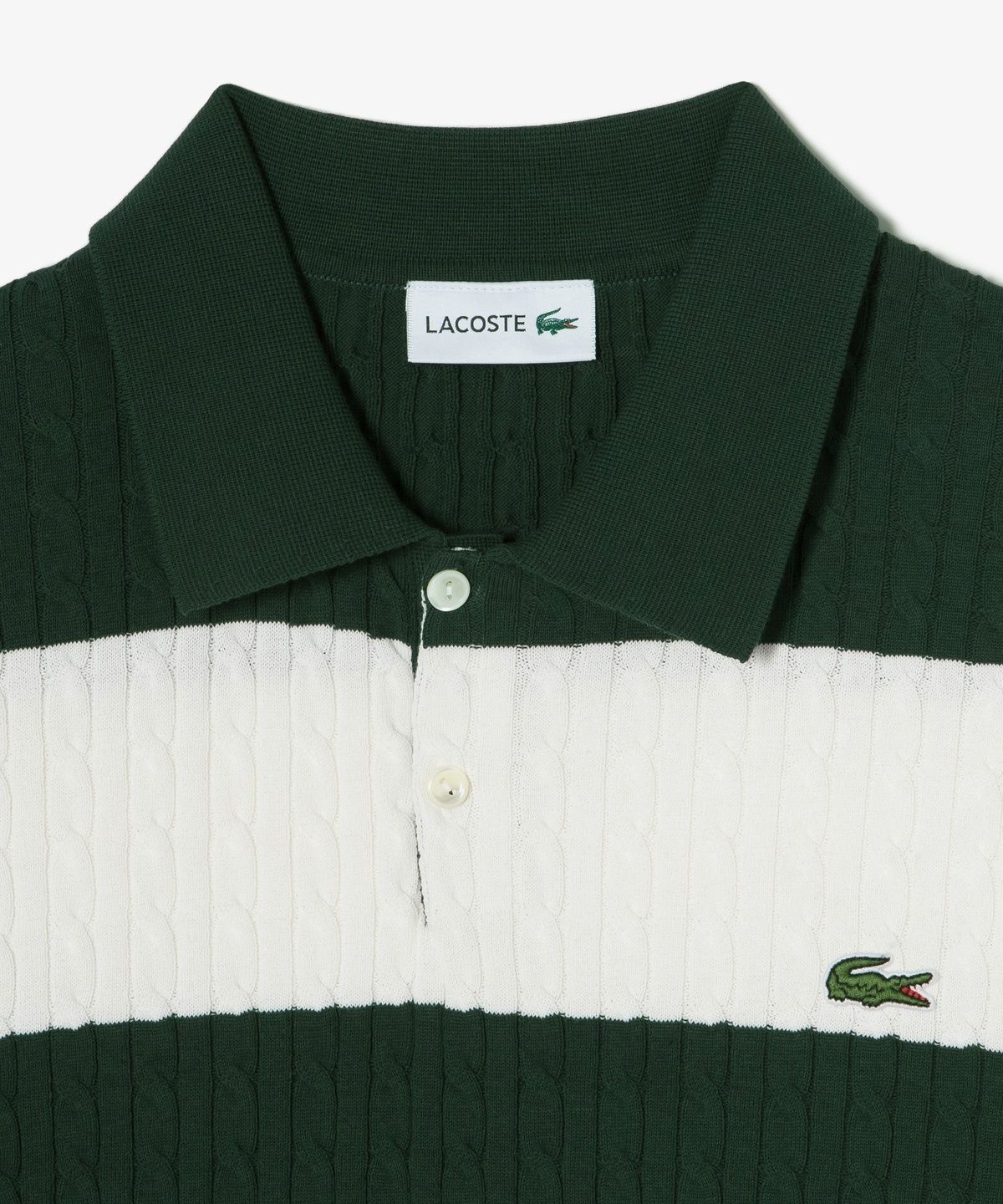 라코스테(LACOSTE) 남성 케이블 반팔 스웨터 폴로 셔츠 PH368E-56G 132