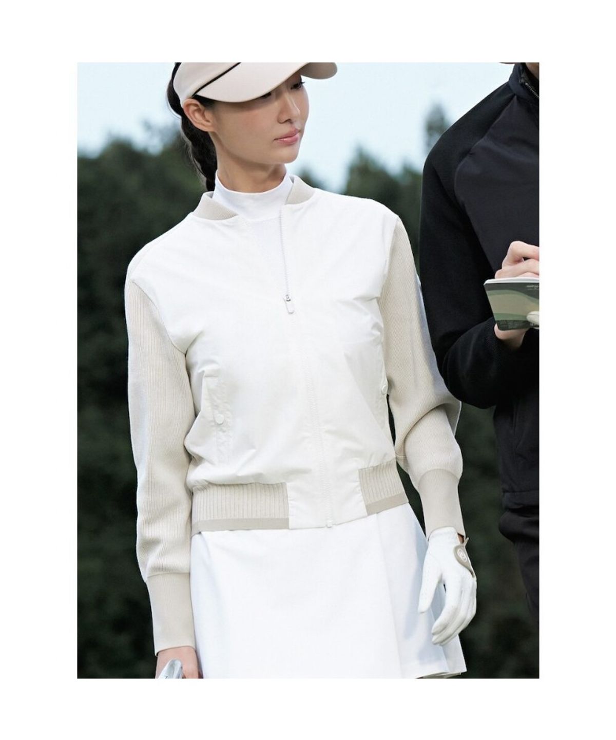빈폴골프(BEANPOLE GOLF) [B_under] 여성 니트 하이브리드 풀집업 카디건 - 베이지 (BJ6151L01A)