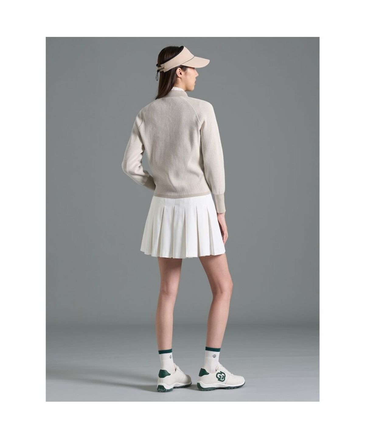 빈폴골프(BEANPOLE GOLF) [B_under] 여성 니트 하이브리드 풀집업 카디건 - 베이지 (BJ6151L01A)