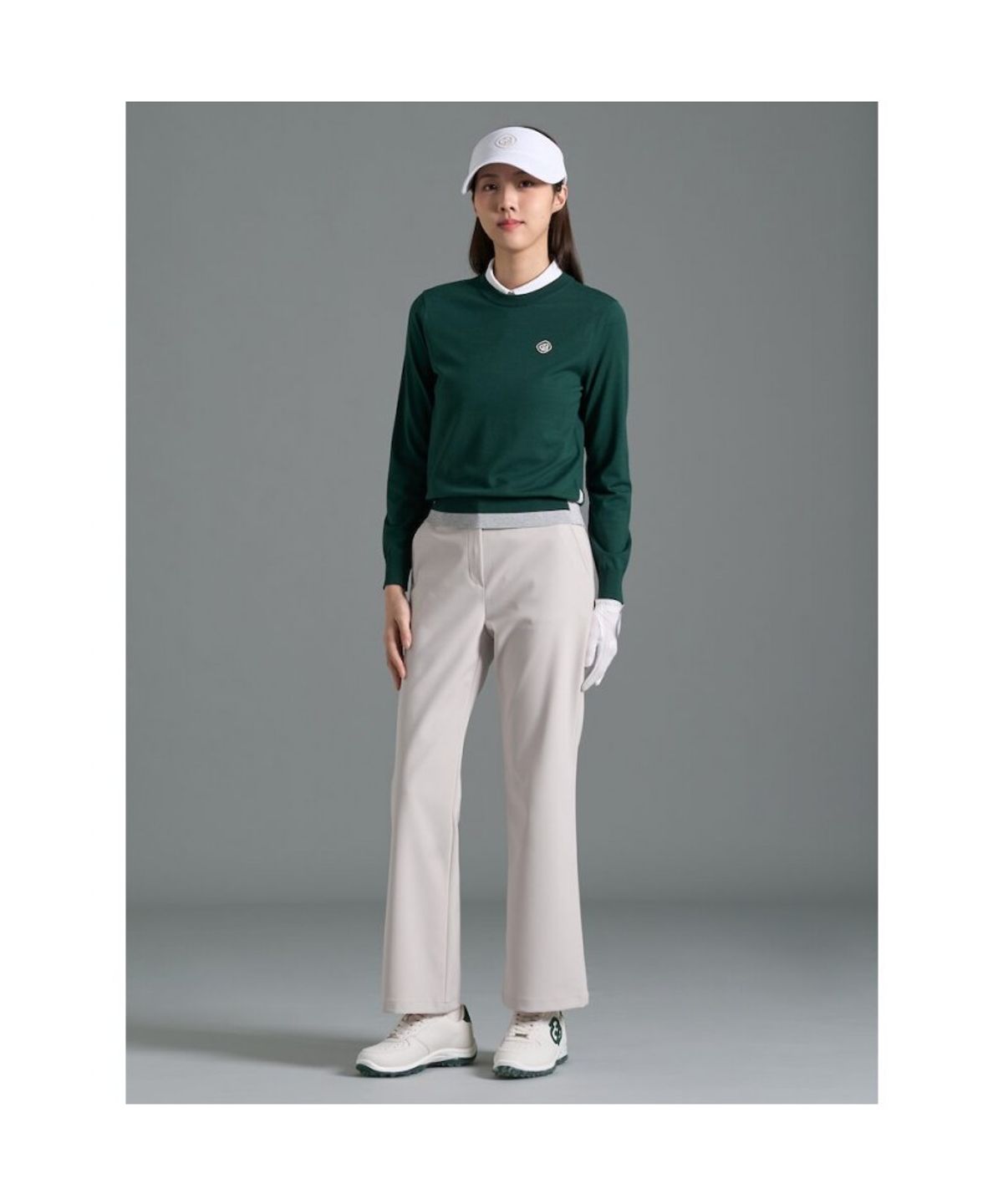 빈폴골프(BEANPOLE GOLF) 여성 와이드 부츠컷 팬츠 - 베이지 (BJ6221A06A)
