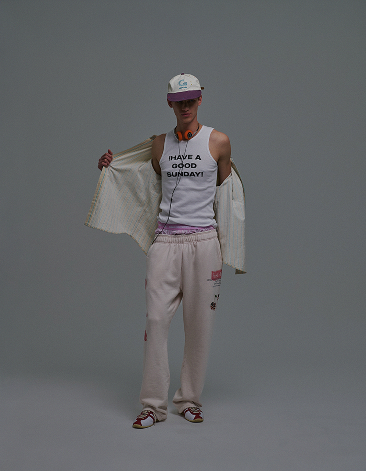 선데이후르츠마켓(SUNDAY FRUIT MARKET) SUN DENIM STRIPE SHIRT BEIGE