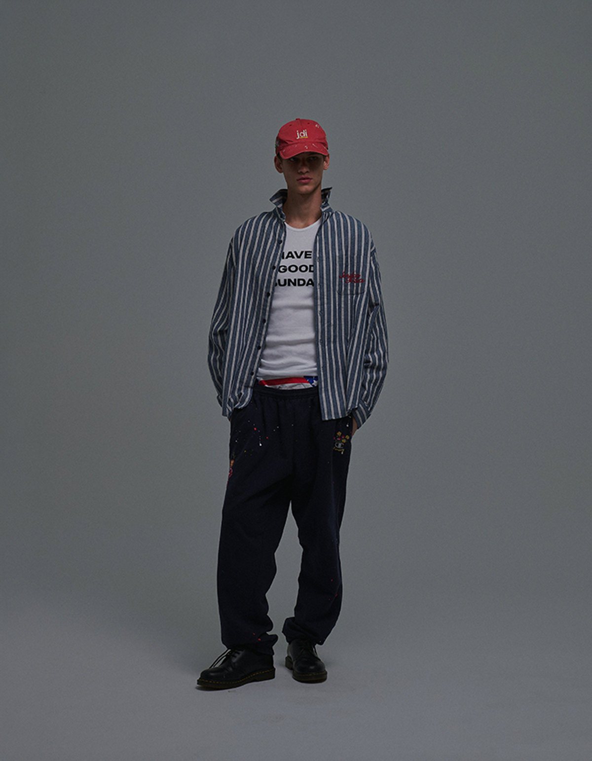 선데이후르츠마켓(SUNDAY FRUIT MARKET) SUN DENIM STRIPE SHIRT NAVY