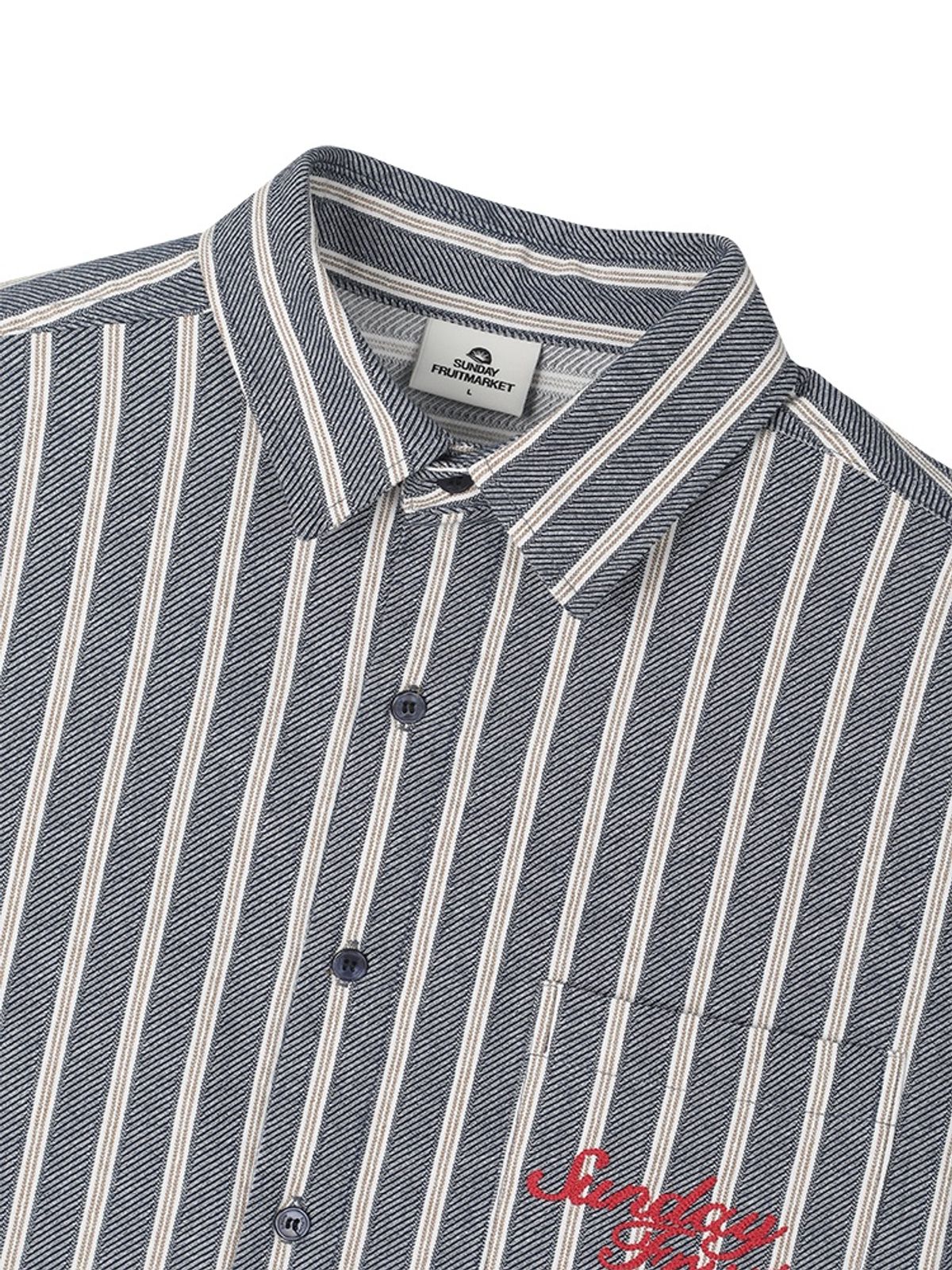 선데이후르츠마켓(SUNDAY FRUIT MARKET) SUN DENIM STRIPE SHIRT NAVY