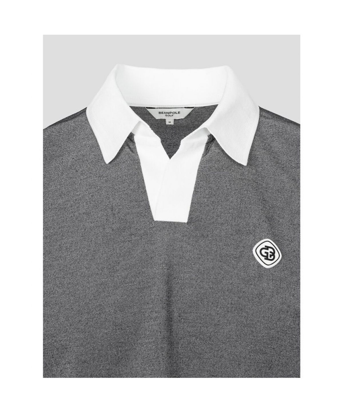 빈폴골프(BEANPOLE GOLF) 남성 오픈 칼라 투톤 반소매티셔츠 - 그레이