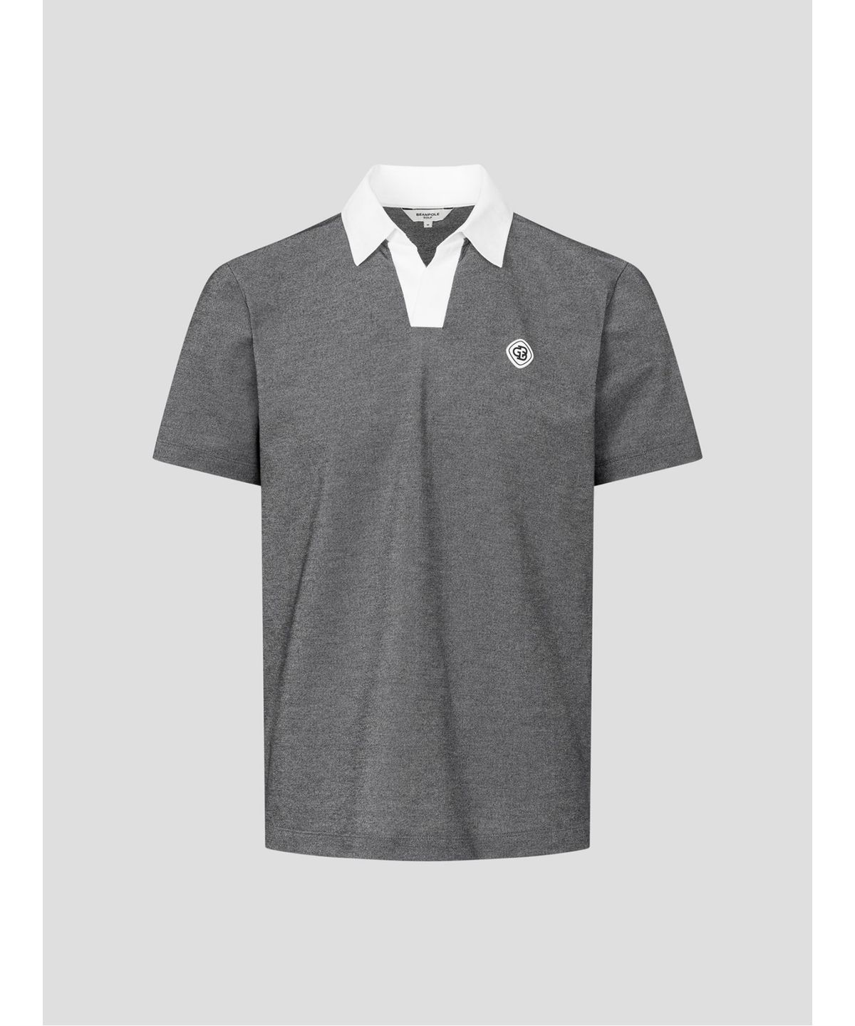 빈폴골프(BEANPOLE GOLF) 남성 오픈 칼라 투톤 반소매티셔츠 - 그레이