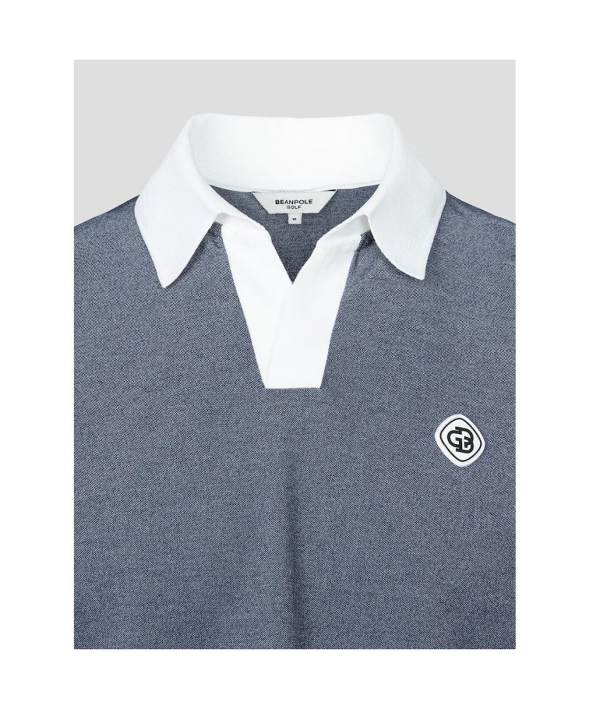 빈폴골프(BEANPOLE GOLF) 남성 오픈 칼라 투톤 반소매 티셔츠 - 스카이 블루