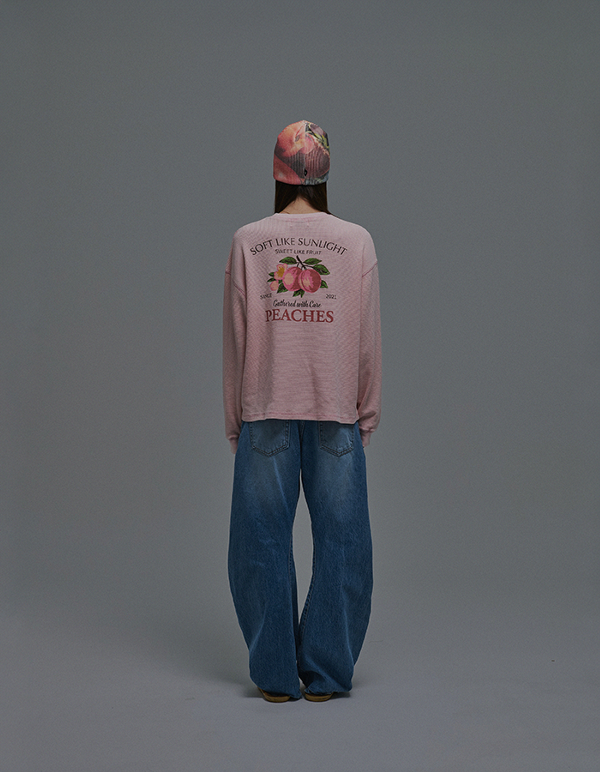선데이후르츠마켓(SUNDAY FRUIT MARKET) SUN PEACH WAFFLE LS TEE PINK
