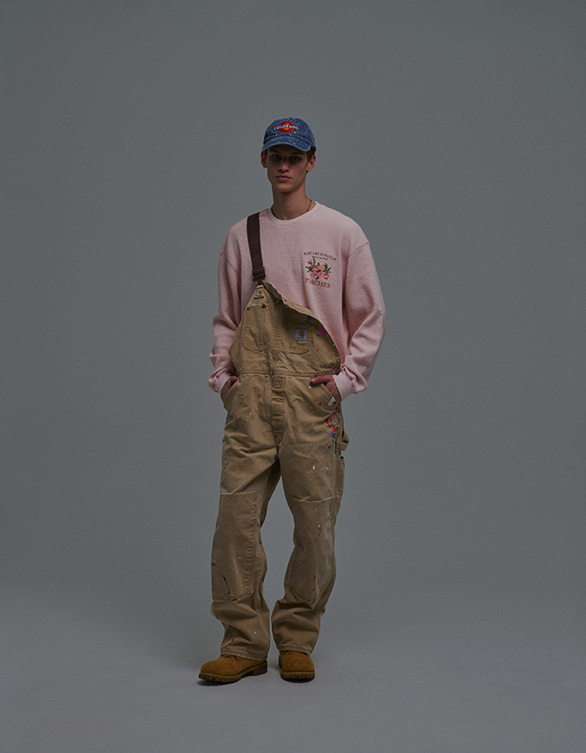 선데이후르츠마켓(SUNDAY FRUIT MARKET) SUN PEACH WAFFLE LS TEE PINK