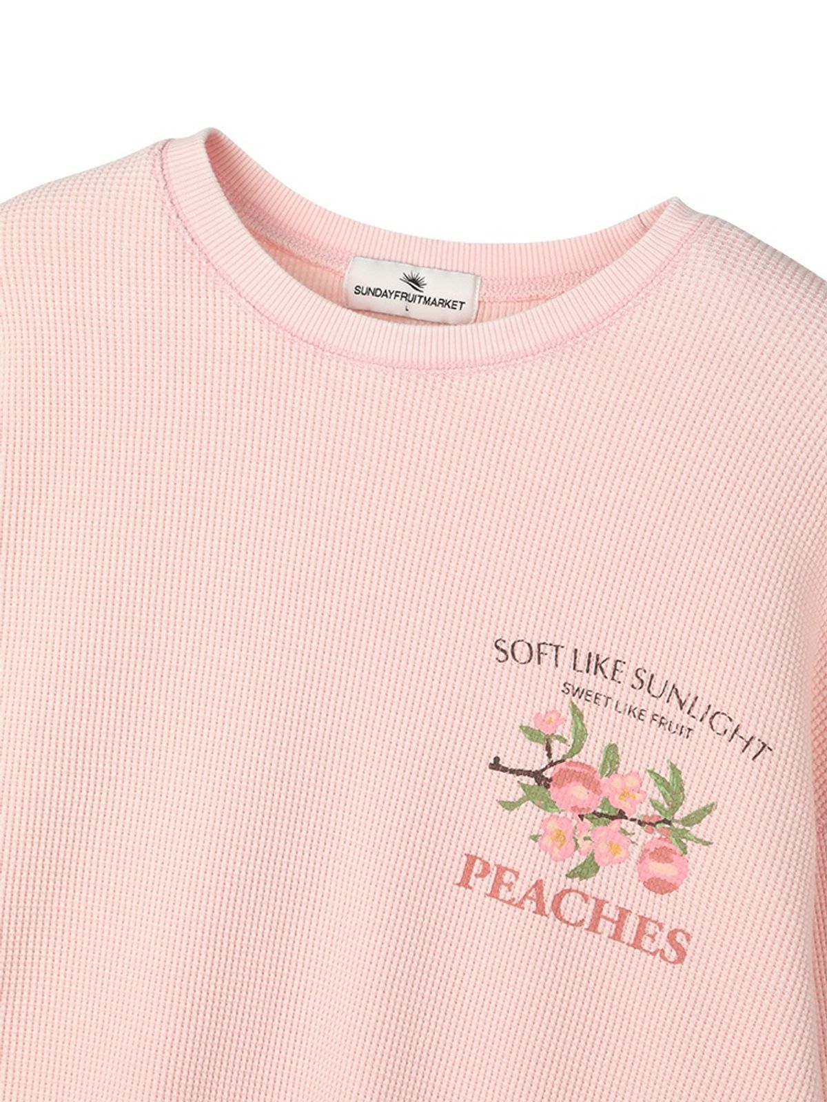 선데이후르츠마켓(SUNDAY FRUIT MARKET) SUN PEACH WAFFLE LS TEE PINK
