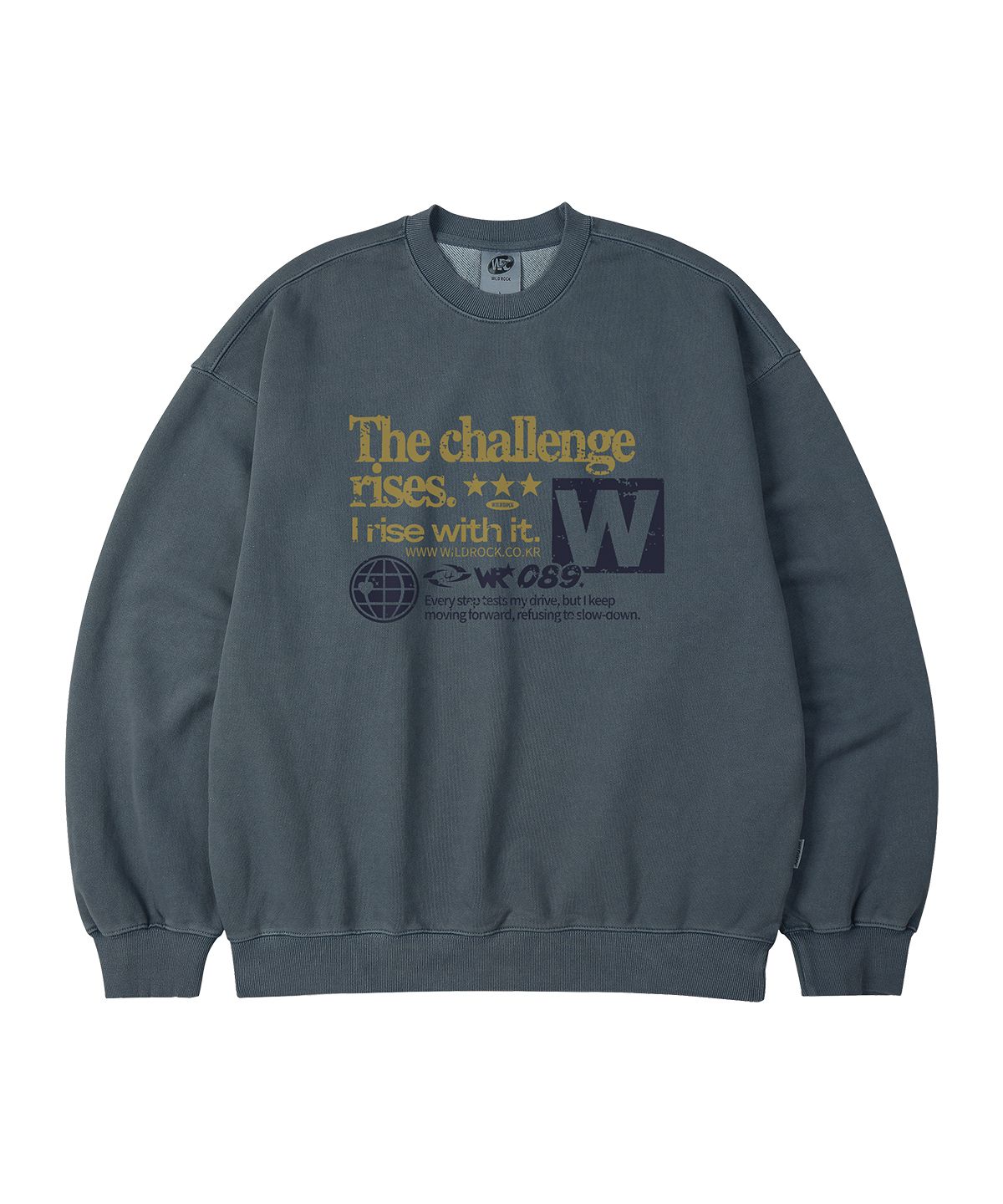 와일드락(WILDROCK) Challenge 피그먼트 오버핏 맨투맨_5 COL