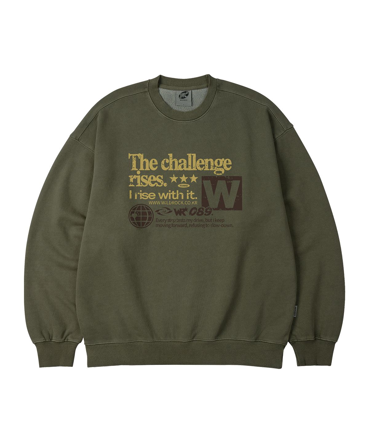 와일드락(WILDROCK) Challenge 피그먼트 오버핏 맨투맨_5 COL