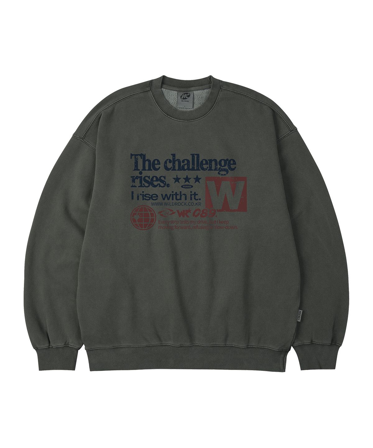 와일드락(WILDROCK) Challenge 피그먼트 오버핏 맨투맨_5 COL