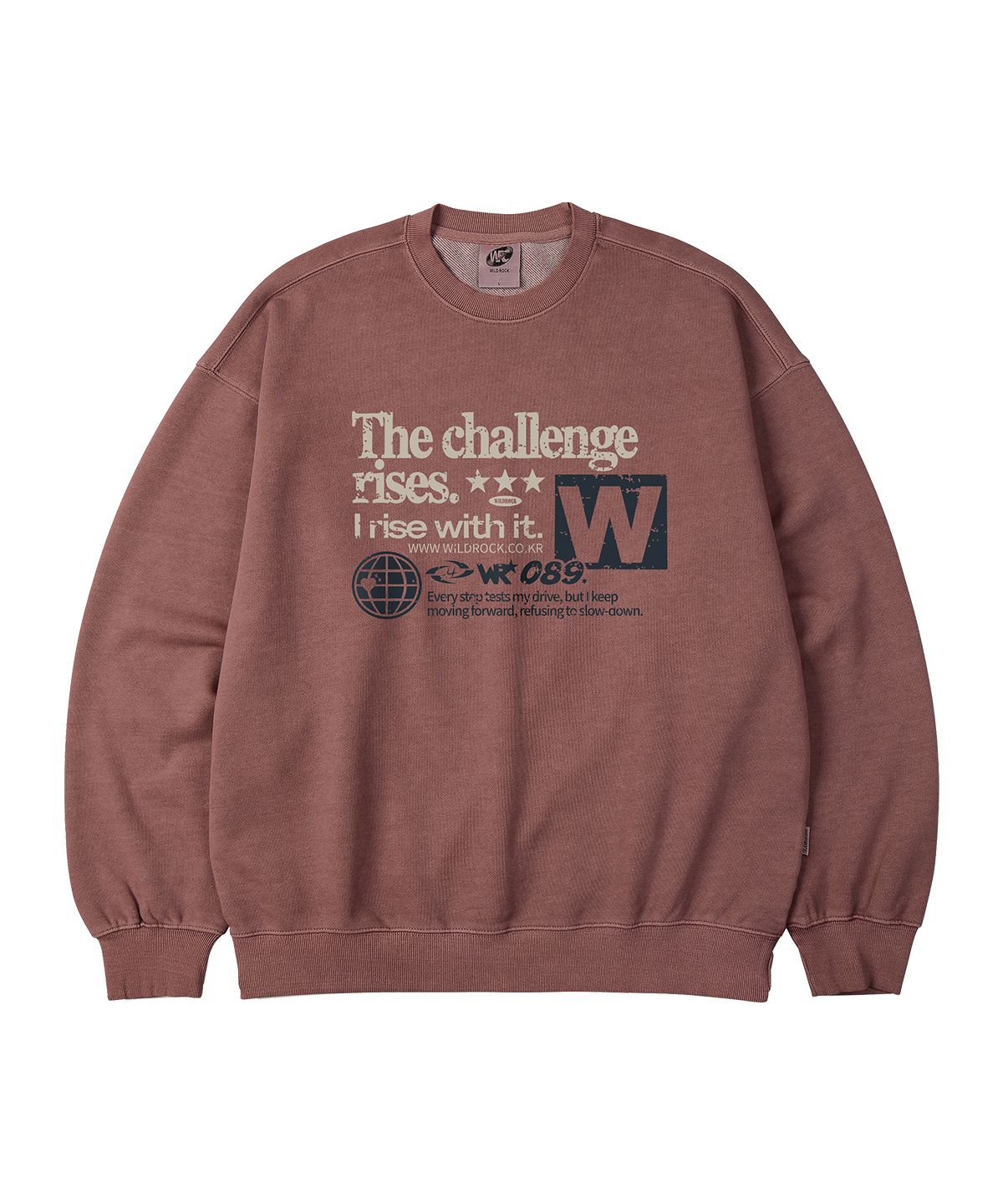 와일드락(WILDROCK) Challenge 피그먼트 오버핏 맨투맨_5 COL