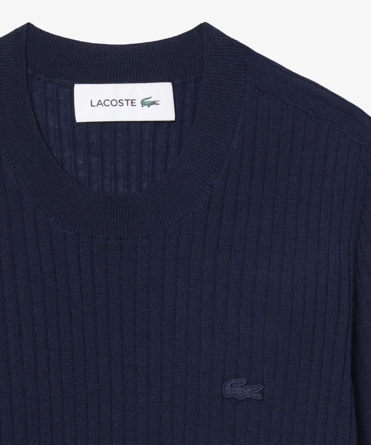 라코스테(LACOSTE) 여성 파인 메리노울 립조직 반팔 스웨터 AF4146-56G 166