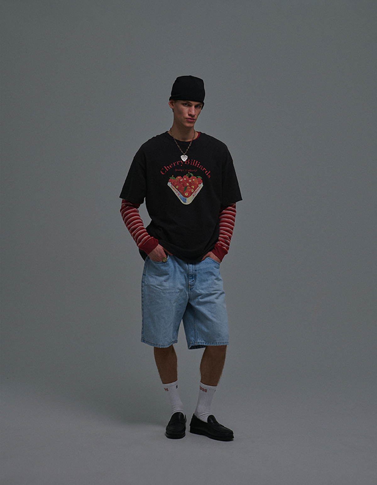 선데이후르츠마켓(SUNDAY FRUIT MARKET) CHERRY BILLIARDS TEE BLACK