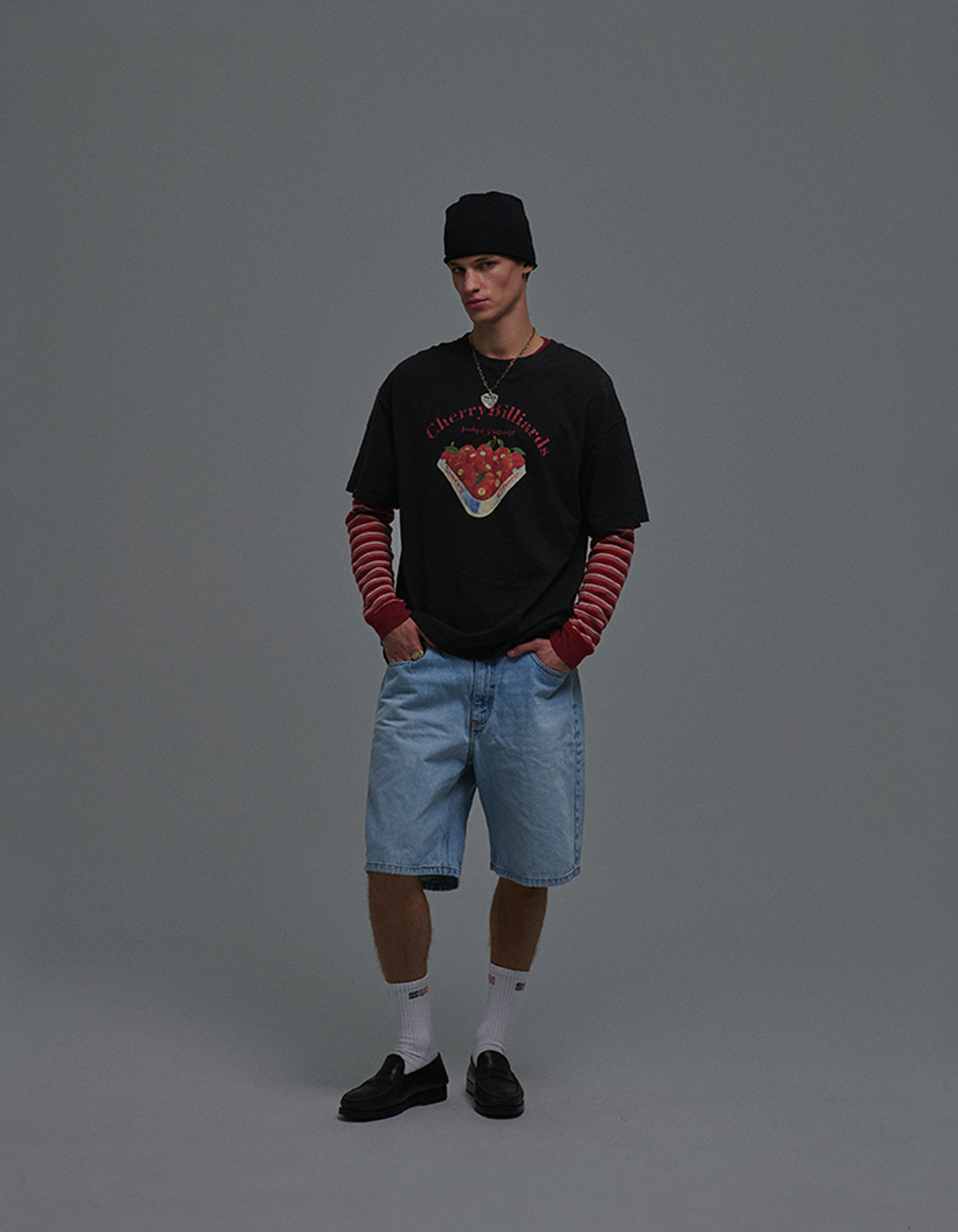 선데이후르츠마켓(SUNDAY FRUIT MARKET) CHERRY BILLIARDS TEE BLACK