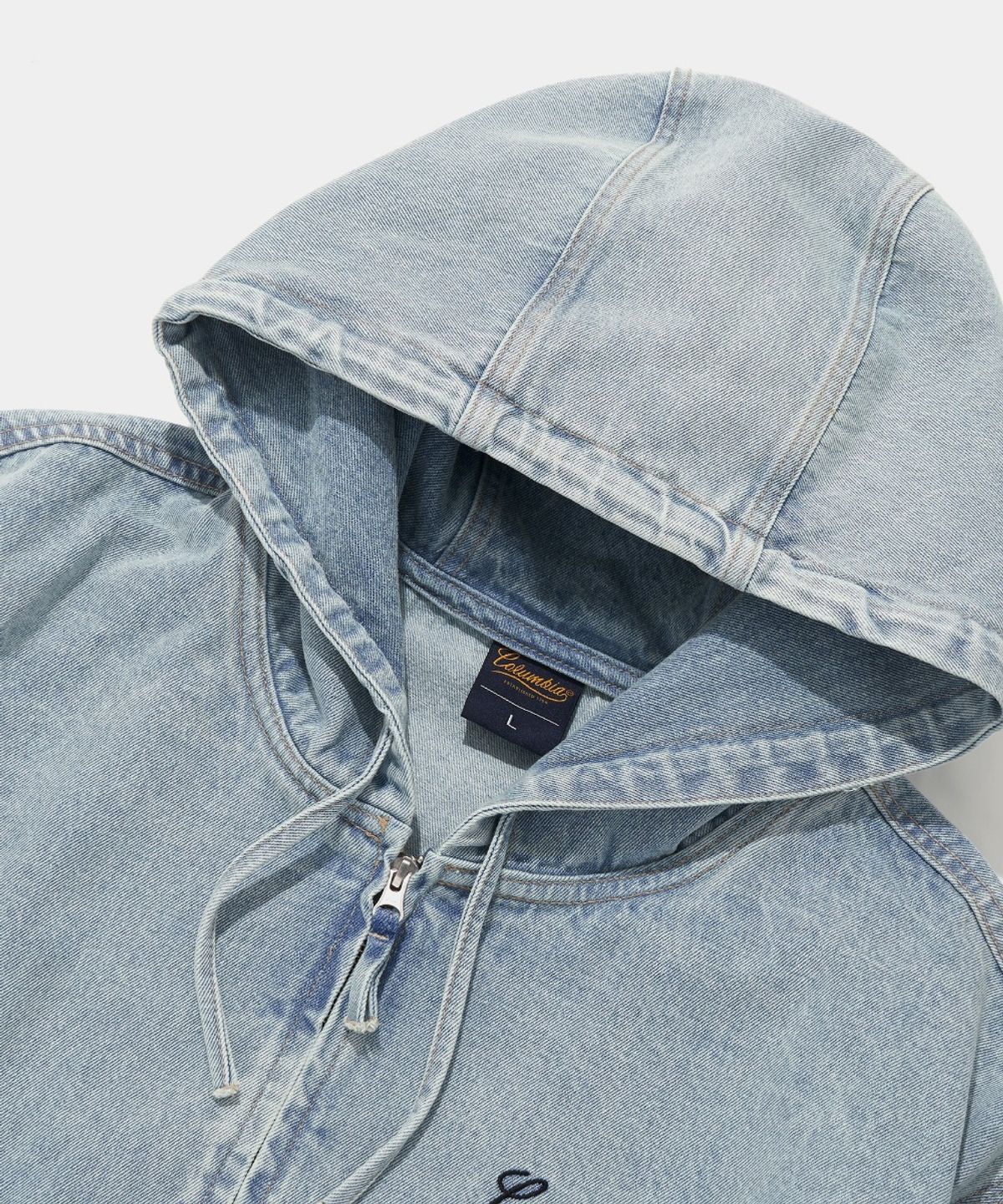 컬럼비아 유니버시티(COLUMBIA UNIVERSITY) NY STREET TAIL DENIM ZIP-UP JACKET_LIGHT JEAN